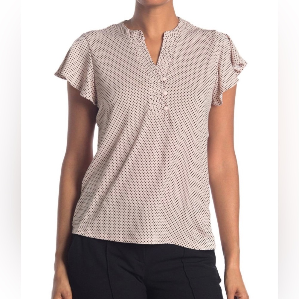 Adrianna Papell Polka-Dot Blouse